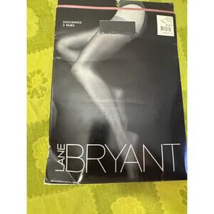 Lane Bryant Black Pantyhose Silky Sheer Size C/D 185-250 LB 5' 6" 2 Pair NOS